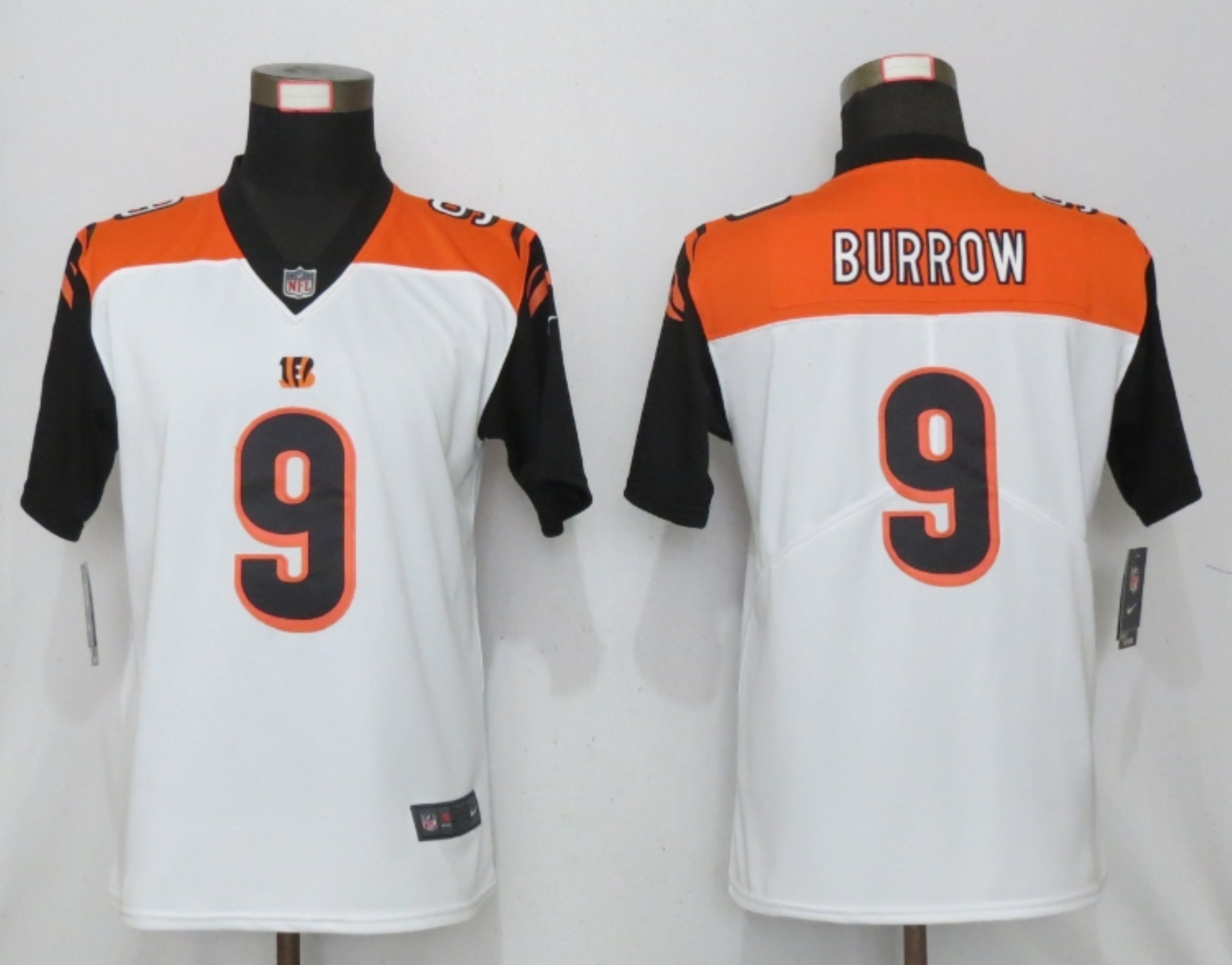 Women New Nike Cincinnati Bengals #9 Burrow Nike White NFL 100 Alternate Vapor Elite Playe->indianapolis colts->NFL Jersey
